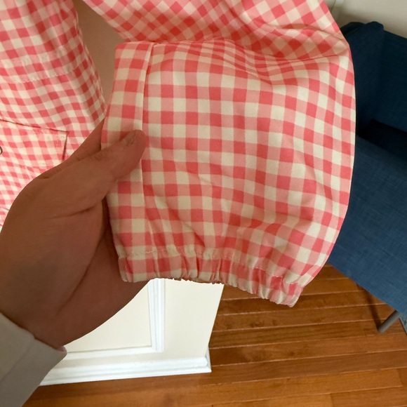 Talbots Petite Sz Small Pink and White Gingham Preppy Water Resistant Jacket - Picture 8 of 9